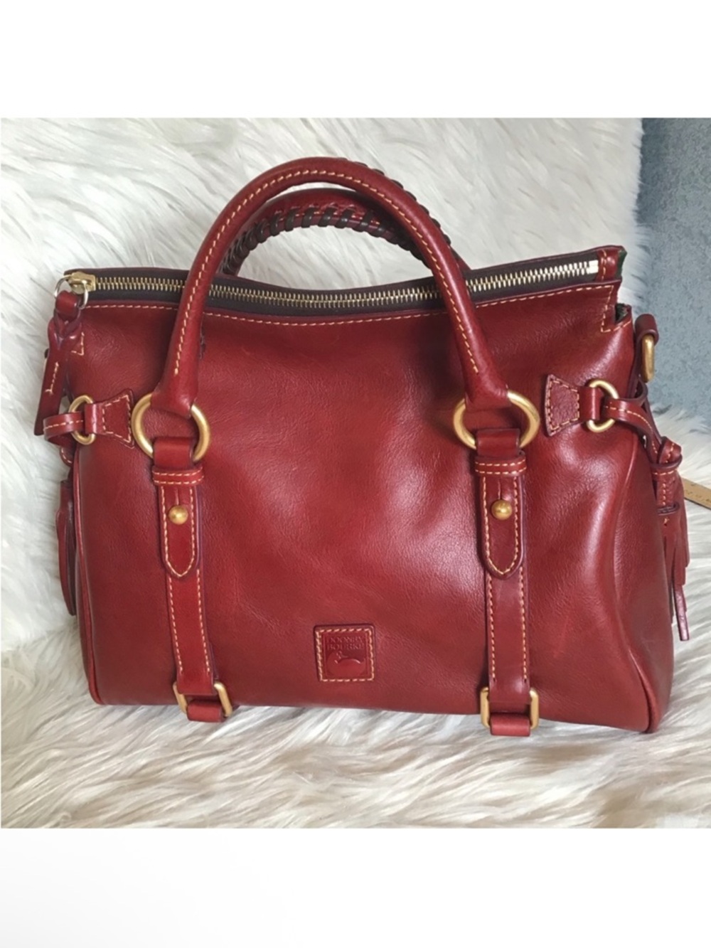 Dooney and Bourke Florentine Satchel in Bordeaux - Picture 11 of 16